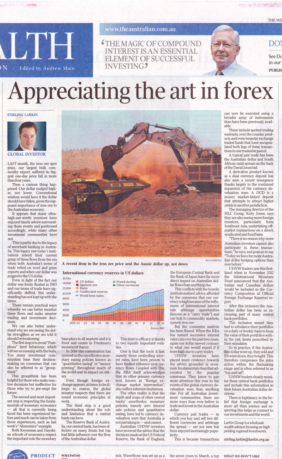 australian standfirst discusses FFOREX 2014 in the australian newspaper