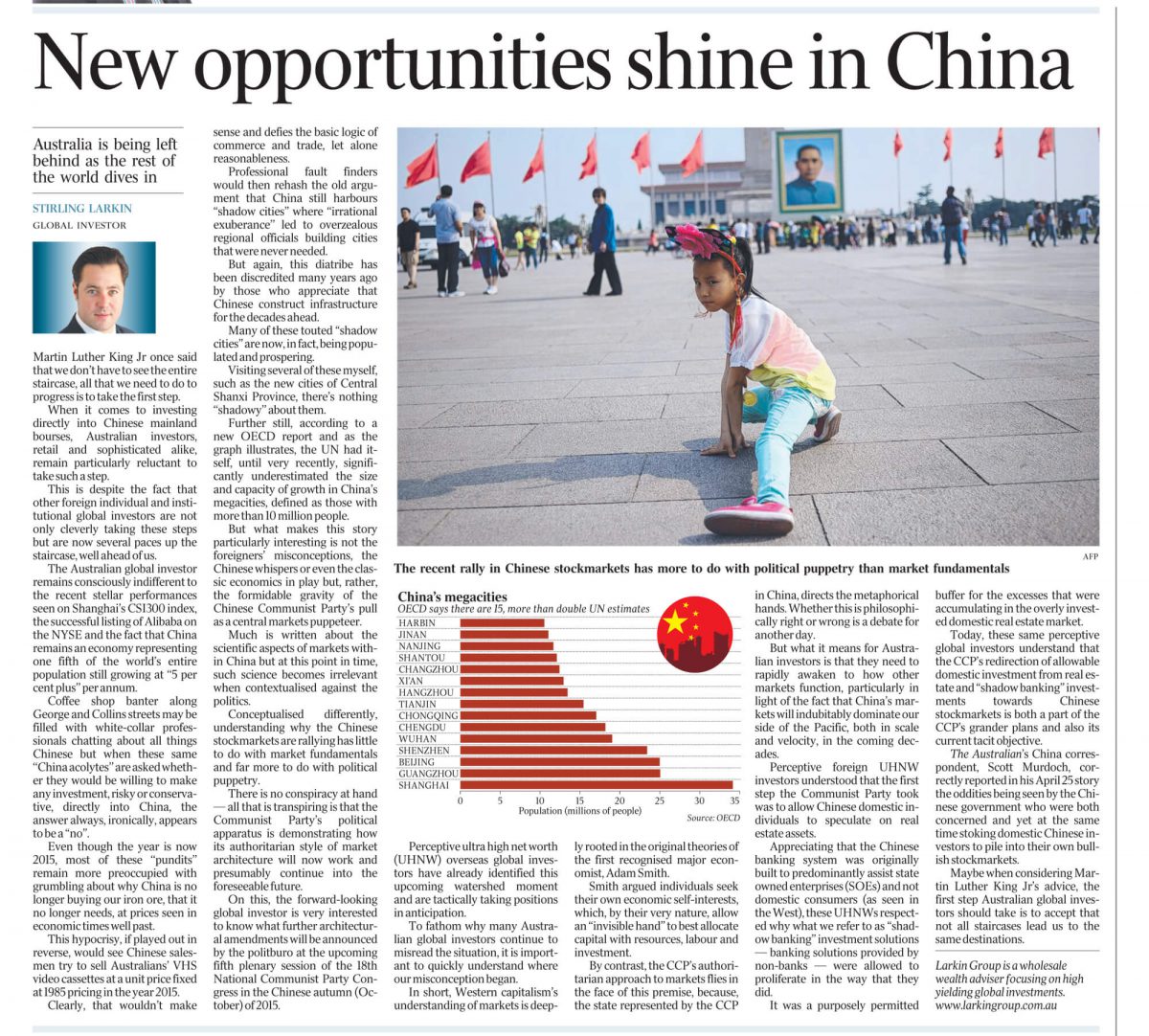 australian standfirst discusses markets in china 2015 in the australian newspaper